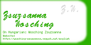 zsuzsanna wosching business card